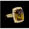 Image 1 : 7.83 ctw Ametrine and Diamond Ring - 14KT Yellow Gold
