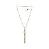 Image 1 : Seashell Pearl/ Tassel Necklace - Gold Plated