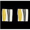 Image 1 : Rectangle Earrings - Rhodium Plated