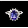 Image 2 : 3.00 ctw Tanzanite and Diamond Ring - 14KT White Gold