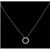 Image 2 : 0.20 ctw Diamond Circle Pendant With Chain - 14KT White Gold
