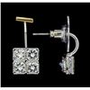 Image 2 : Tetris Crystal Earrings - Silver and Gold Plated