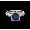 Image 2 : 1.80 ctw Sapphire and Diamond Ring - 14KT White Gold