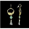 Image 2 : Leaf Circle Tassel Drop Earrings - Gold Plated