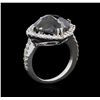 Image 4 : 8.30 ctw Black Diamond Ring - 14KT White Gold