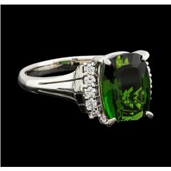 4.29 ctw Tourmaline and Diamond Ring - Platinum