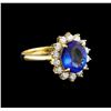 Image 1 : 14KT Yellow Gold 2.24 ctw Tanzanite and Diamond Ring