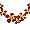 Image 1 : Flower Hand Painted Necklace - Gold Plated