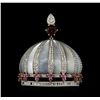 Image 1 : 2.14 ctw Multi Gemstone and Diamond Pendant - 18KT White Gold