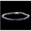 Image 1 : 14KT White Gold 12.00 ctw Sapphire and Diamond Bracelet