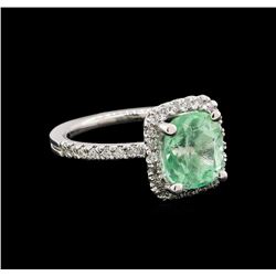 2.71 ctw Emerald and Diamond Ring - 14KT White Gold