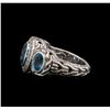 Image 3 : 3.36 ctw Blue Topaz and Diamond Ring - 925 Silver