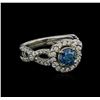 Image 1 : 1.23 ctw Fancy Blue Diamond Ring - 14KT White Gold