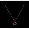 Image 2 : 0.18 ctw Diamond Pendant With Chain - 14KT Rose Gold