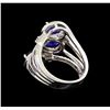 Image 3 : 14KT White Gold 2.64 ctw Sapphire and Diamond Ring