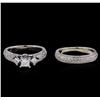 Image 1 : 1.31 ctw Diamond Wedding Ring Set - 14KT White Gold