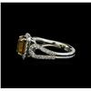 Image 3 : 3.17 ctw Orange Sapphire and Diamond Ring - 14KT White Gold