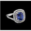 Image 1 : 14KT White Gold 2.30 ctw Tanzanite and Diamond Ring