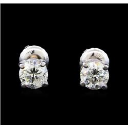 1.13 ctw Diamond Stud Earrings - 14KT White Gold