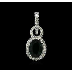 3.75 ctw Tsavorite and Diamond Pendant - 14KT White Gold