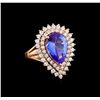 Image 1 : 14KT Rose Gold 6.32 ctw Tanzanite and Diamond Ring