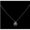 Image 2 : Pearl and Diamond Pendant With Chain - 14KT White Gold