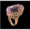 Image 4 : 31.94 ctw Kunzite and Diamond Ring - 14KT Rose Gold