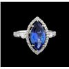 Image 2 : 14KT White Gold 3.02 ctw Tanzanite and Diamond Ring