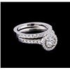 Image 1 : 1.23 ctw Diamond Wedding Ring Set - 14KT White Gold