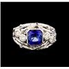 Image 2 : 14KT White Gold 1.99 ctw Tanzanite and Diamond Ring