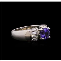 Platinum 1.63 ctw Tanzanite and Diamond Ring