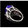 Image 3 : 16.00 ctw Lapis Lazuli, Ruby and Diamond Ring - Platinum