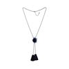Image 2 : Mink Leather Tassel Necklace - Black Plated