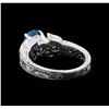 Image 3 : 2.11 ctw Blue Zircon Ring - 18KT White Gold