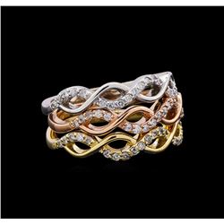 0.44 ctw Diamond Ring - 14KT Tri Color Gold