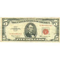 1963 $5 VG/XF Red Seal Note