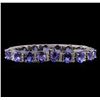 Image 2 : 29.12 ctw Tanzanite and Diamond Bracelet - 14KT White Gold