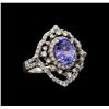 Image 1 : 14KT White Gold 2.84 ctw Tanzanite and Diamond Ring