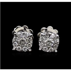 0.58 ctw Diamond Earrings - 14KT White Gold