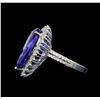 Image 3 : GIA Cert 11.32 ctw Tanzanite and Diamond Ring - 14KT White Gold