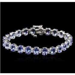 14KT White Gold 17.24 ctw Tanzanite and Diamond Bracelet