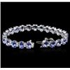 Image 3 : 14KT White Gold 17.24 ctw Tanzanite and Diamond Bracelet