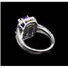 Image 3 : 14KT White Gold 3.58 ctw Tanzanite and Diamond Ring