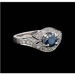 1.12 ctw Blue Diamond Ring - 18KT White Gold