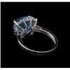 Image 3 : 14KT White Gold 4.47 ctw Blue Topaz and Diamond Ring