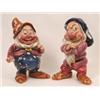Image 1 : A Pair of Pottery Dwarves, from Snow White, Grincheux (Grumpy) and Joyeux (Happy), (some damage)...