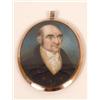 Image 1 : English School 19th Century, an oval miniature of a  gentleman, with hair plait back, 7 cm  See i...