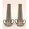 Image 1 : A Pair of Tudric Pewter Vases, of conical form with two loop handles, 21 cm  See illustration £14...