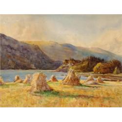 Marcus Holmes, the harvest scene, watercolour, signed, 33 x 43 cm  See illustration £50 - 80...