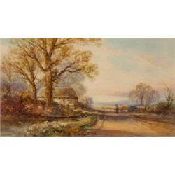 E*** St John, a country lane, watercolour, signed, 27 x 48 cm £60 - 100...
